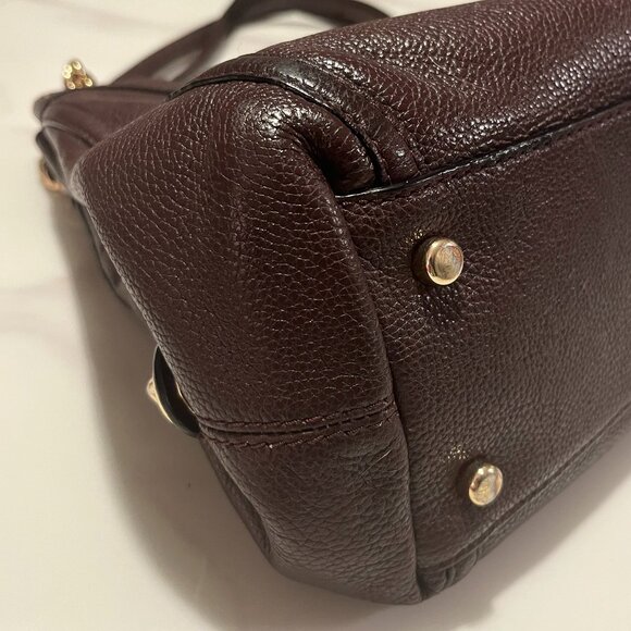 Coach Turnlock Edie Shoulder Bag 36855 Oxblood Pebbled Leather Chain Carryall - Picture 9 of 13